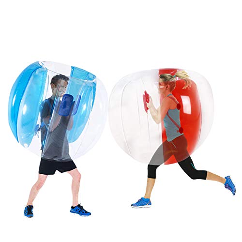SUNSHINEMALL 2 Pack Sumo Balls Bumper Balls (4ft/1.2m) Giant Inflatable Bubble House Summer Outdoor Toys Backyard Games for Kids Yard Human Hamster Ball Adults Active Play(Red+Blue, 48inch)