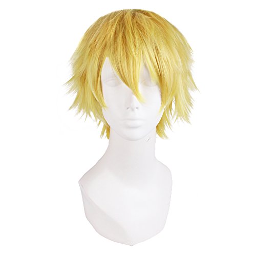 MapofBeauty 12'/30cm Men Male Short Cosplay Wigs (Blonde)