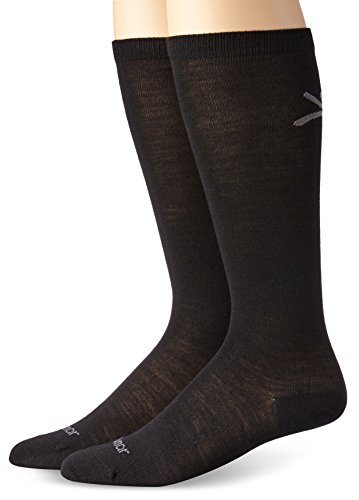 Terramar Merino Wool Liner Socks (2 Pack), Black, Large/10-13