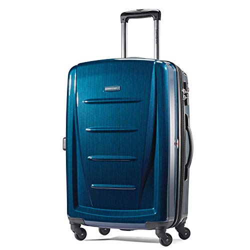 Samsonite Winfield 2 Hardside Expandable Luggage with Spinner Wheels, Checked-Medium 24-Inch, Deep Blue