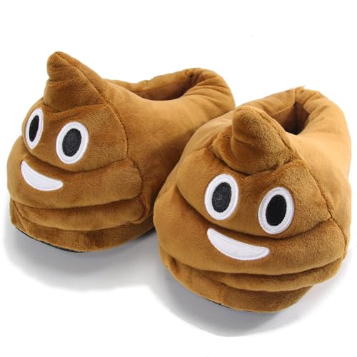 Soft Plush Slippers, Animal Fuzzy Slippers Gift for Women Men, Winter Faux Fur Cute Animal Couple Matching House Shoes Home Slippers, Cute Poop