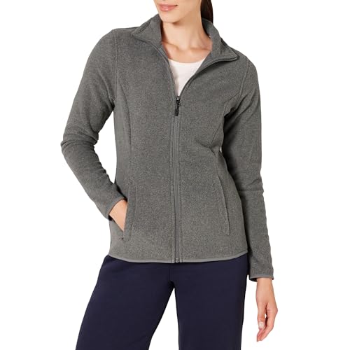 Amazon Essentials Women's Classic-Fit Full-Zip Polar Soft Fleece Jacket (Available in Plus Size), Charcoal Heather, X-Large