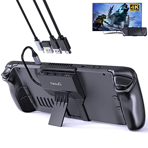 Portable Steam Deck/Steam Deck OLED Dock, 4-in-1 Docking Station with HDMI 2.0 4K@60Hz, 2 USB-A 2.0 for Keyboard, Mouse and Handle, PD in 100W Max, Steam Deck Stand Base, Steam Deck Accessories