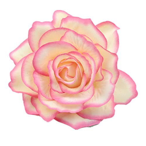 Lovefairy Beautiful Rose Flower Hair Clip Pin up Flower Brooch For Party Travel Festivals (Rose Pink) (Pack of 1)