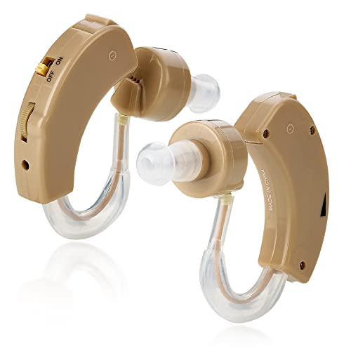 MEDca BTE Hearing Aids for Seniors - Behind The Ear Sound Amplifier Super Mini Size Sound Enhancer for Better Hearing (Pair)