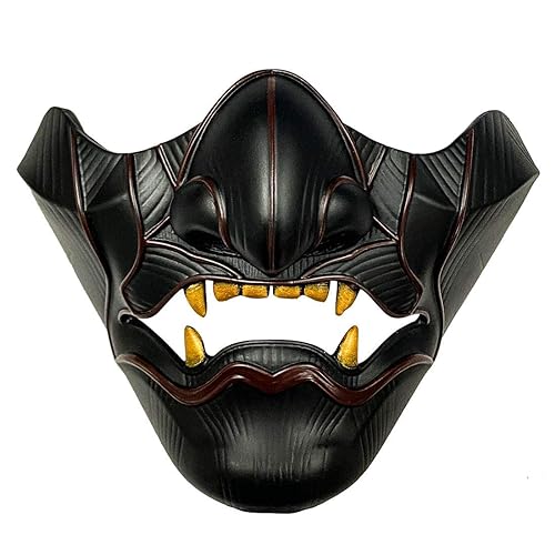 Bulex Ghost of Tsushima Mask Jin Sakai Cosplay Half Face Samurai Warrior Face Prop Resin (Mask-02)