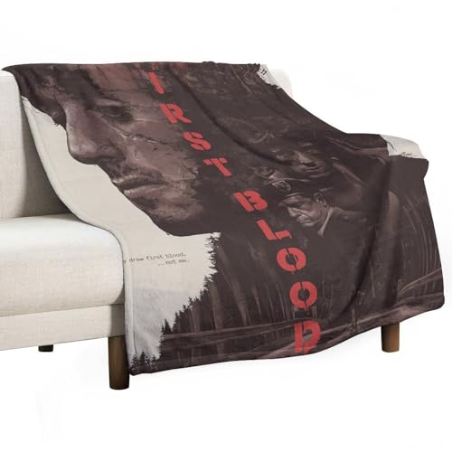 QUTIPODE Rambo First Blood Throw Blankets Flannel Fleece for Couch Bed Cozy Sofa Plush Soft 130x150cm(50x60in)