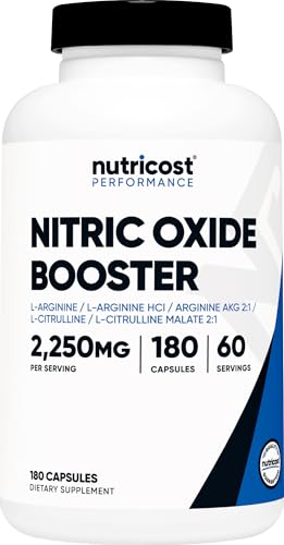 Nutricost Nitric Oxide Booster 2250mg, 180 Capsules - 750mg Per Casule, 60 Servings - Gluten Free and Non-GMO