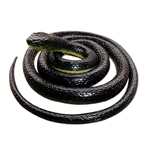 Brandon-super Realistic Rubber Black Snake 52 Inch Long Scare Toy