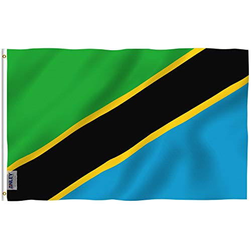 ANLEY Fly Breeze 3x5 Feet Tanzania flag - Vivid Color and Fade Proof - Canvas Header and Double Stitched - Tanzanian Flags Polyester with Brass Grommets 3 X 5 Ft