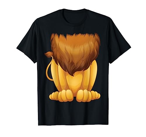 Cute Headless Lion Costume Halloween Funny Big Cat Mane Gift T-Shirt