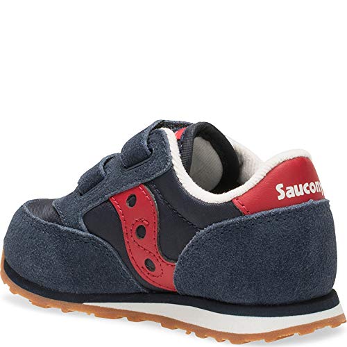 Saucony Unisex-child Baby Jazz Hook & Loop , NAVY/RED, 12 W