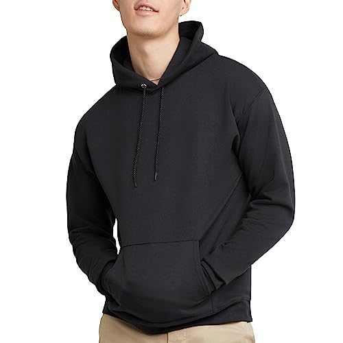 Hanes Men's Pullover EcoSmart Hooded Sweatshirt, Black, XX-Large