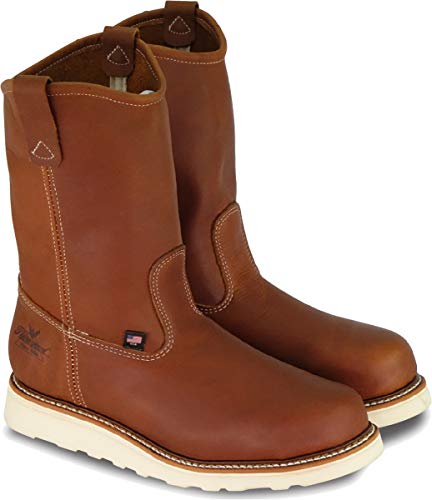 Thorogood American Heritage 11” Steel Toe Wellington Boots for Men - Premium Full-Grain Leather with Slip-Resistant Wedge Outsole and Comfort Insole; EH Rated - 12 D(M) US