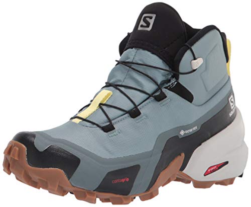 Salomon Cross MID Gore-TEX Hiking Boots for Women, Lead/Stormy Weather/Charlock, 8.5