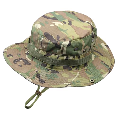 Military Tactical Boonie Hats for Men Women, Summer UV Sun Protection Bucket Hat Wide Brim Outdoor Safari Fishing Cap