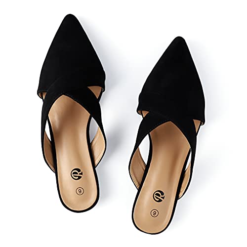 Rekayla Mules Shoes for Women,Black Flats for Women 08