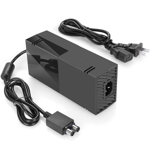 Oussirro Power Supply Brick for Xbox One with Power Cord,[2022 Enhanced Quieter Version] Great Charger Compatible with Xbox One Console, 100-240V Voltage AC Adapter Accessory Kit with Cable