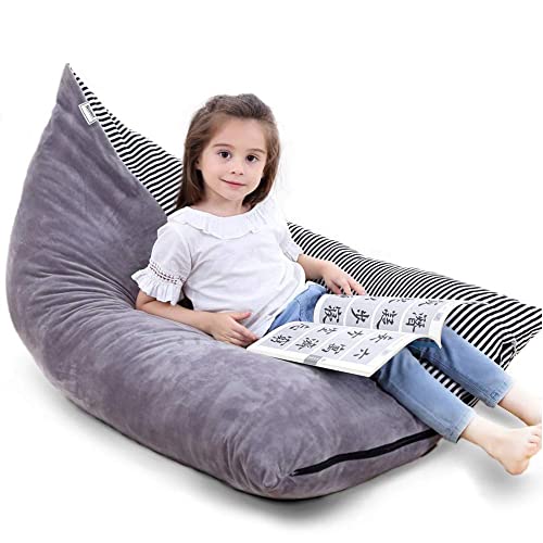 BCHWAY Stuffed Animal Storage Bean Bag Chair | 53' Extra Large Beanbag Cover for Kids and Adults, Plush Toys Holder and Organizer for Boys and Girls | Premium Velvet - Soft & Comfortable