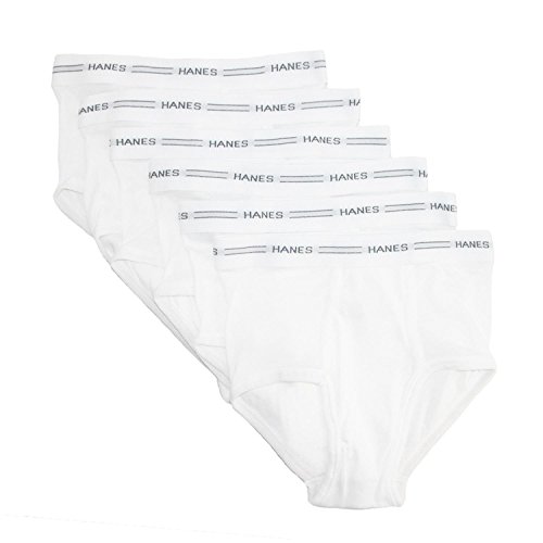 Hanes Boys White Briefs - B252P6 - White, X-Small, 6 count (Pack of 1)