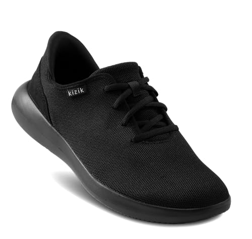 Kizik Madrid Hands Free Mens and Womens Sneakers, Casual Slip On Shoes for Women or Men, Comfortable for Walking, Women's and Men's Fashion Sneakers for Any Occasion - Black/Black, M7 / W8.5