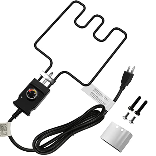 Universal Electric Smoker and Grill Heating Element Replacement Part with Adjustable Thermostat Cord Controlle for Masterbuilt Smokers & Turkey Fryers 1500 Watts