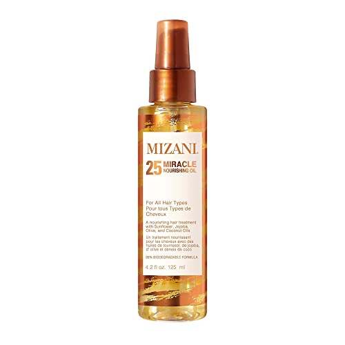 Mizani 25 Miracle Nourishing Oil | Lightweight, Nourishing Hair Oil | Leaves Hair Soft and Manageable | Fights Frizz | With Coconut Oil | For All Hair Types | 4.2 Fl Oz