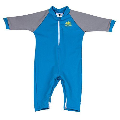 Nozone Fiji Sun Protective Baby Boy Swimsuit in Smurf/Titanium, 12-18 Months