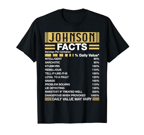Funny Johnson FACTS Shirt - Johnson Name T-Shirt