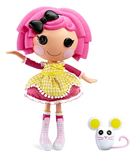 Lalaloopsy Doll- Crumbs Sugar Cookie & Pet Mouse, 13' Baker Doll with Pink Hair, Pink and Yellow Outfit & Accessories, Reusable House Playset- Gifts for Kids, Toys for Girls Ages 3 4 5+ to 103