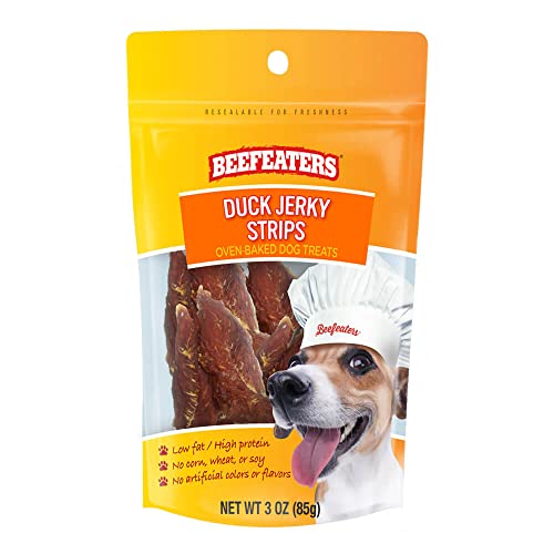 Beefeaters Duck Jerky Strips Dog Treat, 3oz Bag, Case of 6