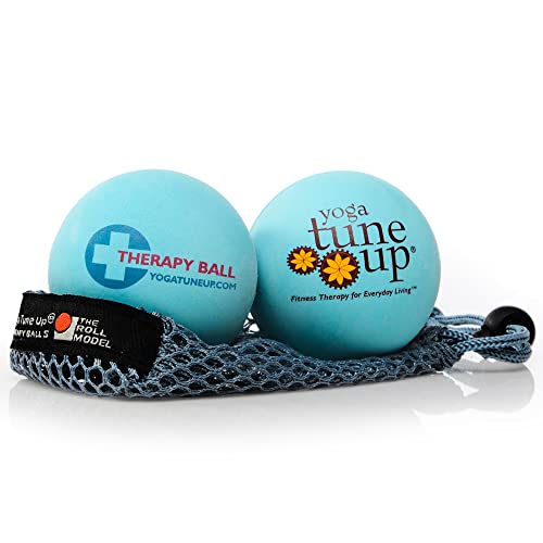 YOGA TUNE UP Therapy Balls in Tote by Tune Up Fitness - Massage Balls for Trigger Point, Pressure Point & Myofascial Release - Use as Single or Peanut Ball for Pain Relief & Relaxation (Aqua Blue)