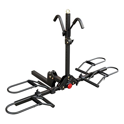 Young 200 lb 2-Bike Rack Hitch Mount Platform Style for Cars Trucks SUVs Minivans, fits MTB Gravel Road Bike with Up to 5-inch Fat Tire Carrier Rack - 2' Hitch Receiver
