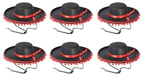 Beistle 60840 Felt Spanish Hat, 6 Hats