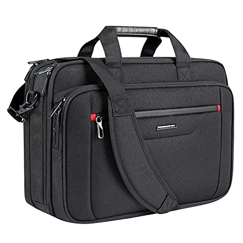 VANKEAN Laptop Briefcase Premium Laptop Case Fits Up to 17.3 Inch Business Shoulder Bag Laptop Expandable Water-Repellent Messenger Bag for Men/Women Computer Bag for Travel/Business/Black