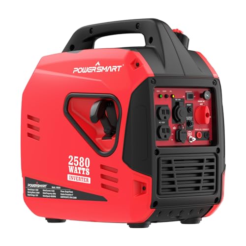 PowerSmart 2580-Watt Portable Inverter Generator, Parallel Capability, CARB Compliant, Outdoor Generator for Camping, Home Use