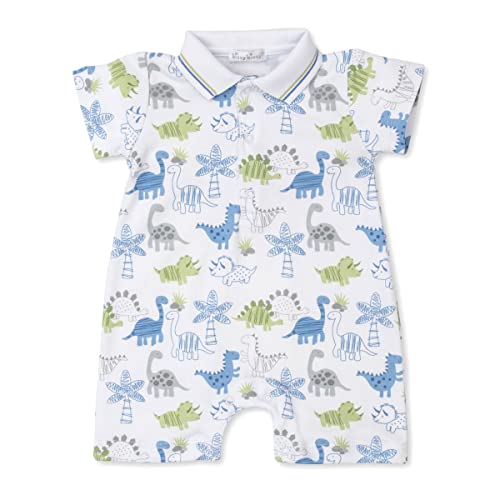 Kissy Kissy - Dino Terrain Print Short Playsuit with Collar (Multicolor, 3-6 Months)