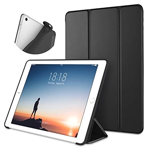 DTTO for iPad 9.7 Case 2018 iPad 6th Generation Case / 2017 iPad 5th Generation Case, Slim Fit Lightweight Smart Cover with Soft TPU Back Case for iPad 9.7 2018/2017 [Auto Sleep/Wake] - Black