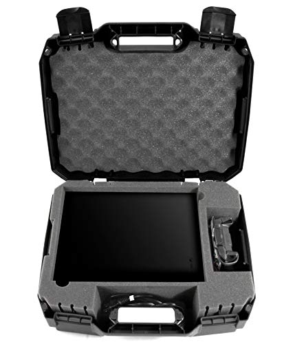 CASEMATIX Travel Case Compatible with Xbox One X - Hard Shell Carrying Case with Protective Foam Compartments for Console, Controller, Power Adapter, Games and More Accessories