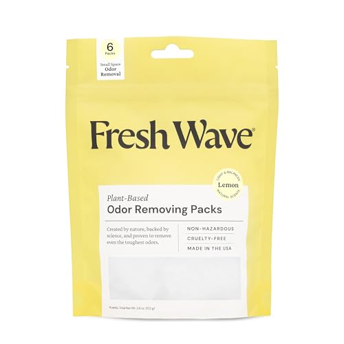 Fresh Wave Lemon Odor Eliminating & Deodorizing Packs | Bag of 6 | Safer Odor Relief for Small Spaces | Natural Plant-Based Odor Eliminator | Odor Absorbers for Home