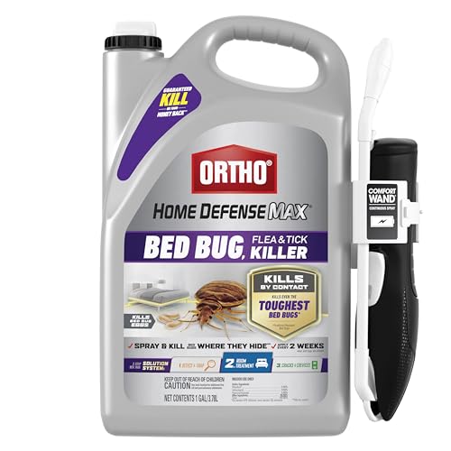 Ortho Home Defense Max Bed Bug, Flea and Tick Killer with Comfort Wand, Bed Bug Killer Spray, 1 gal., Purple