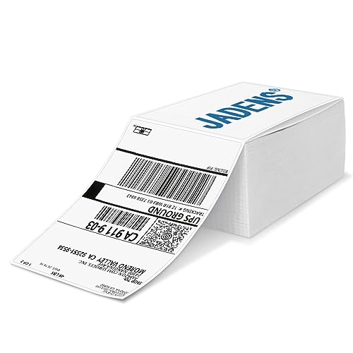 JADENS Thermal Labels 4x6-500 Labels, Compatible with Rollo, Brother, Zebra and Most Thermal Printer, Perforated, Commercial Grade, Doesn't Compatible with Dymo