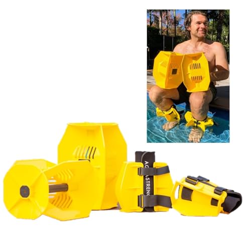 Aquastrength Hydro-Tone Total Body Pool Exercise System | Isokinetic Functional Water Weights | Build Muscle - Easy on Joints | Water Aerobics | Quick Start Guide