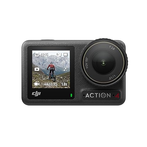 DJI Osmo Action 4 Standard Combo - 4K/120fps Waterproof Action Camera with a 1/1.3-Inch Sensor, Stunning Low-Light Imaging, 10-bit & D-Log M Color Performance, Long-Lasting 160 Mins, Outdoor Camera