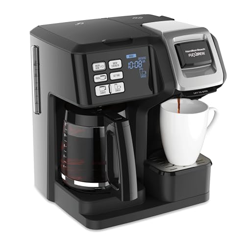 Hamilton Beach FlexBrew Trio 2-Way Coffee Maker, Compatible with K-Cup Pods or Grounds, Combo, Single Serve & Full 12c Pot, Black