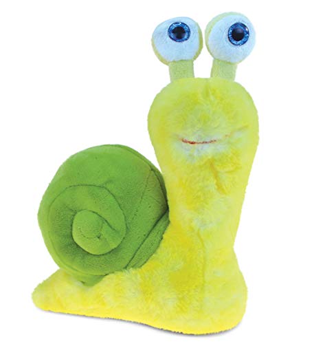 DolliBu Plush Snail Stuffed Animal - Soft Plush Huggable Big Eyes Yellow Snail, Adorable Playtime Land Snail Plush Toy, Cute Wild Life Cuddle Gifts for Kids & Adults - 9 Inch