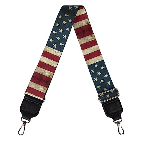 GLENLCWE Vintage American Flag Print Purse Strap Wide Shoulder Strap Adjustable Replacement Belt for Crossbody Canvas Handbag Luggage