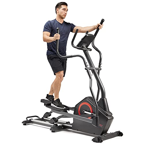 Sunny Health & Fitness Smart Elliptical Machine with 16-Level Electromagnetic Resistance, 18-inch Extended Stride Length, 12 Built-in Workouts, Low-Impact Cardio & SunnyFit App - SF-E3889SMART
