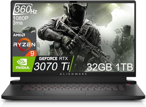 Alienware m17 R5 Gaming Laptop (17.3' 360Hz FHD 3ms, AMD Ryzen 9 6900HX (Beat i9-11900H), 32GB DDR5 RAM, 1TB PCIe SSD, NVIDIA GeForce RTX 3070 Ti 8GB) RGB Backlit, G-SYNC, Win 11 Home -Dark