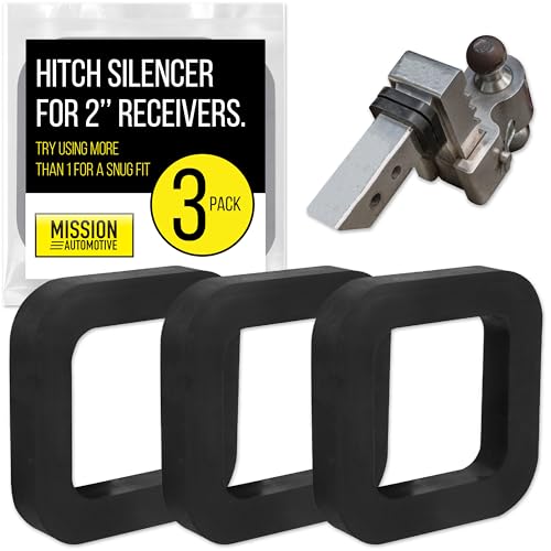 Mission Automotive 3 Pack Silencer Pads for 2 Inch Ball Mounts - Reduce Rattle and Noise Between Receivers and Tow Hitches - Fits Any Trailer Hitch Receiver